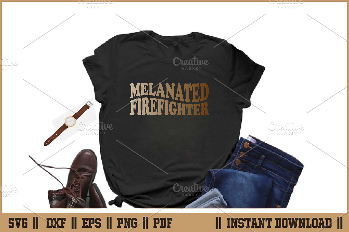 Black Melanated Firefighter SVG, an Illustration by Handy Arts Studio (Photo 2 of 3)