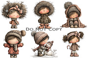 Whimsical Winter Kids Clipart, an Illustration by Craft Nest (Thumbnail 11 of 11)