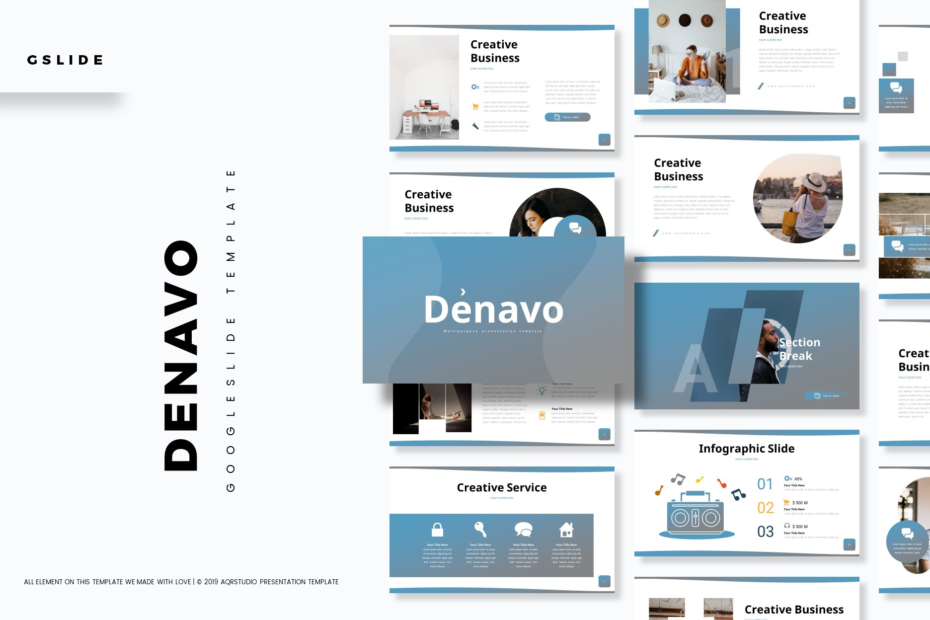Denavo - Google Slide Template, a Presentation Template by AQR Studio