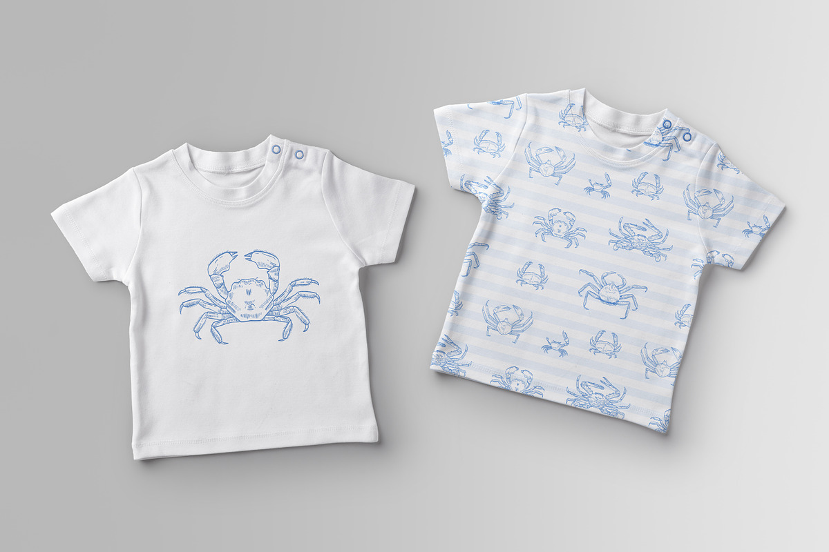 Crabs set + seamless patterns, an Animal Illustration by Good Studio (Photo 14 of 14)