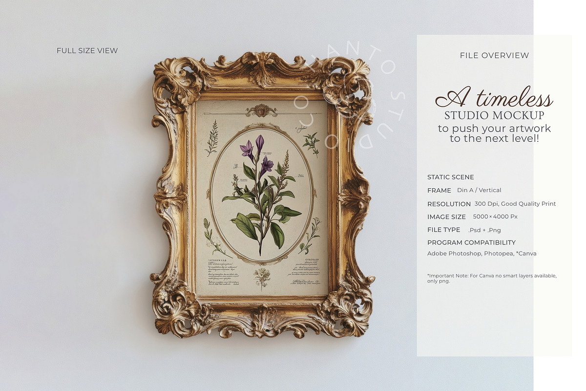 Vintage Coquette Frame Mockup, a Household Mockup by Blank Studio (Photo 8 of 8)