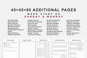 2025 Sunday & Monday Starts Planner