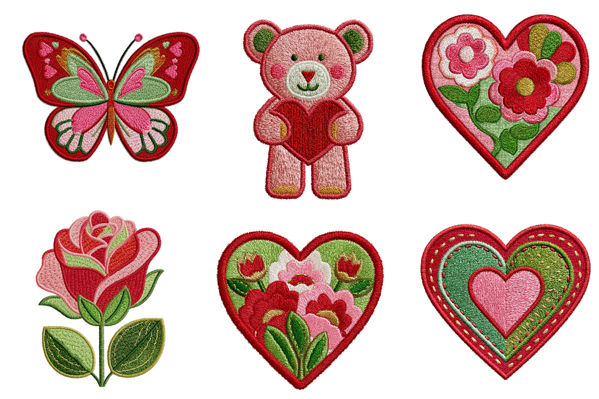 Valentine's Embroidery Clipart, an Illustration by Dream Creation (Photo 6 of 7)