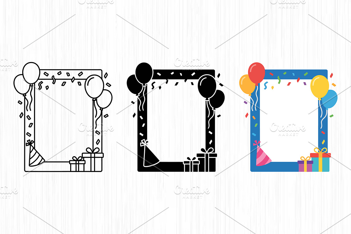 Party Frame Vector Trio Pack, an Object Graphic by Artonix (Photo 2 of 3)