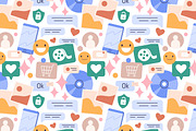 Social media seamless pattern, a Pattern Graphic by Good Studio (Thumbnail 2 of 4)