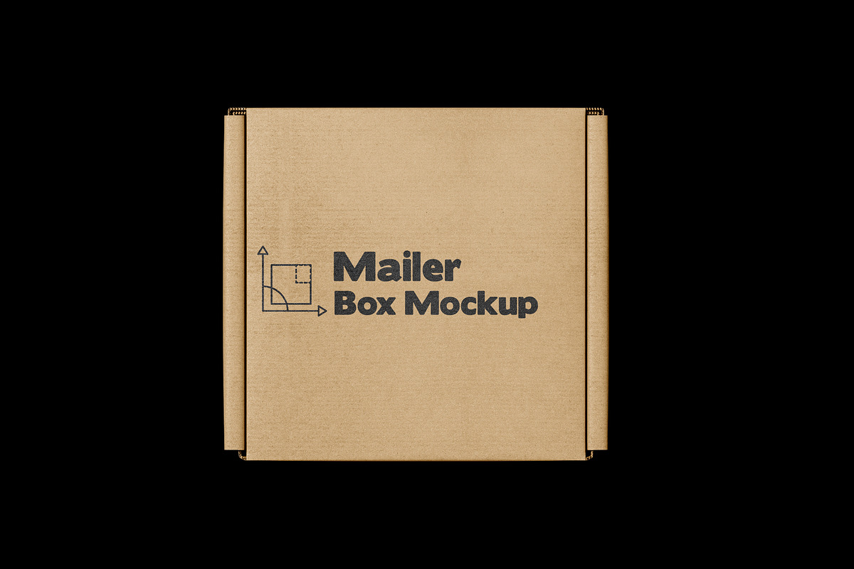 Square Kraft Mailer Box Mockup Set, a Packaging Mockup by pixelmock (Photo 4 of 16)
