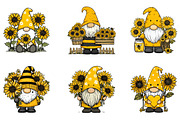 Bee Gnome with Sunflowers Clipart, an Illustration by Dream Creation (Thumbnail 4 of 7)