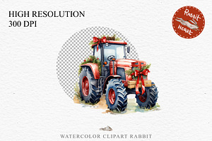 Christmas Farm Tractor Santa Truck