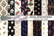 Dark Academia Halloween Pattern, a Pattern Graphic by Design Station (Thumbnail 1 of 4)