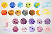Solar system. Cute Planets Clipart, a Decorative Illustration by LukaJreym (Thumbnail 2 of 12)