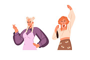 People communicate with gestures set, a Person Illustration by PaperTrident (Thumbnail 10 of 11)