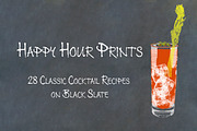 Classic Cocktail Chalkboard Sketches, an Object Illustration by karenfoleyphoto (Thumbnail 1 of 30)
