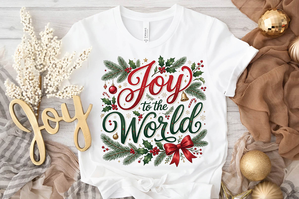 Joy to the World Christmas PNG, a Seasonal Illustration by DreamPrint404 (Photo 3 of 6)