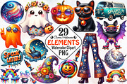 Groovy Halloween Element Clipart, an Illustration by RobertsArt (Thumbnail 1 of 7)