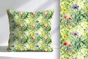 Watercolor Wild Flowers Seamless, a Pattern Graphic by Sharon Schwalbe (Thumbnail 2 of 6)
