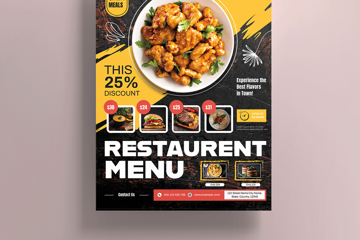 Food Menu Poster Template, a Flyer Template by MightyDesign (Photo 3 of 8)