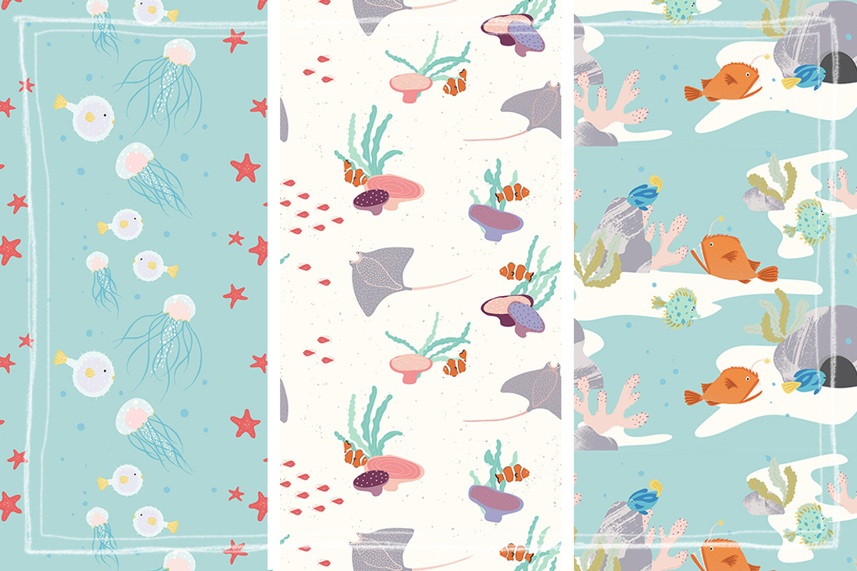 Life Aquatic | Patterns & Graphics, an Animal Illustration by Julia Shvets (Photo 2 of 6)