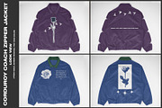 Corduroy Coach Zipper Jacket Mockup, a Hoody Mockup by DaldSgh (Thumbnail 4 of 10)