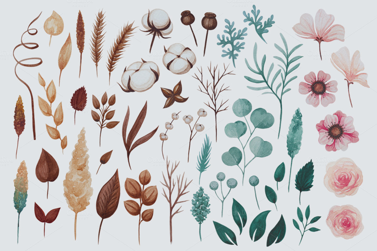 Watercolor floral pack, a Decorative Illustration by Bigio Designs (Photo 2 of 3)