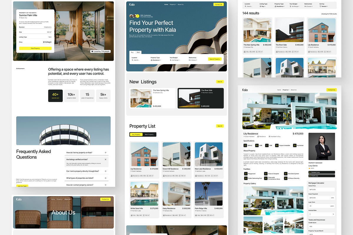 Kala - Real Estate Website Template, an UI Kit Template by Rozepaars Design (Photo 2 of 2)