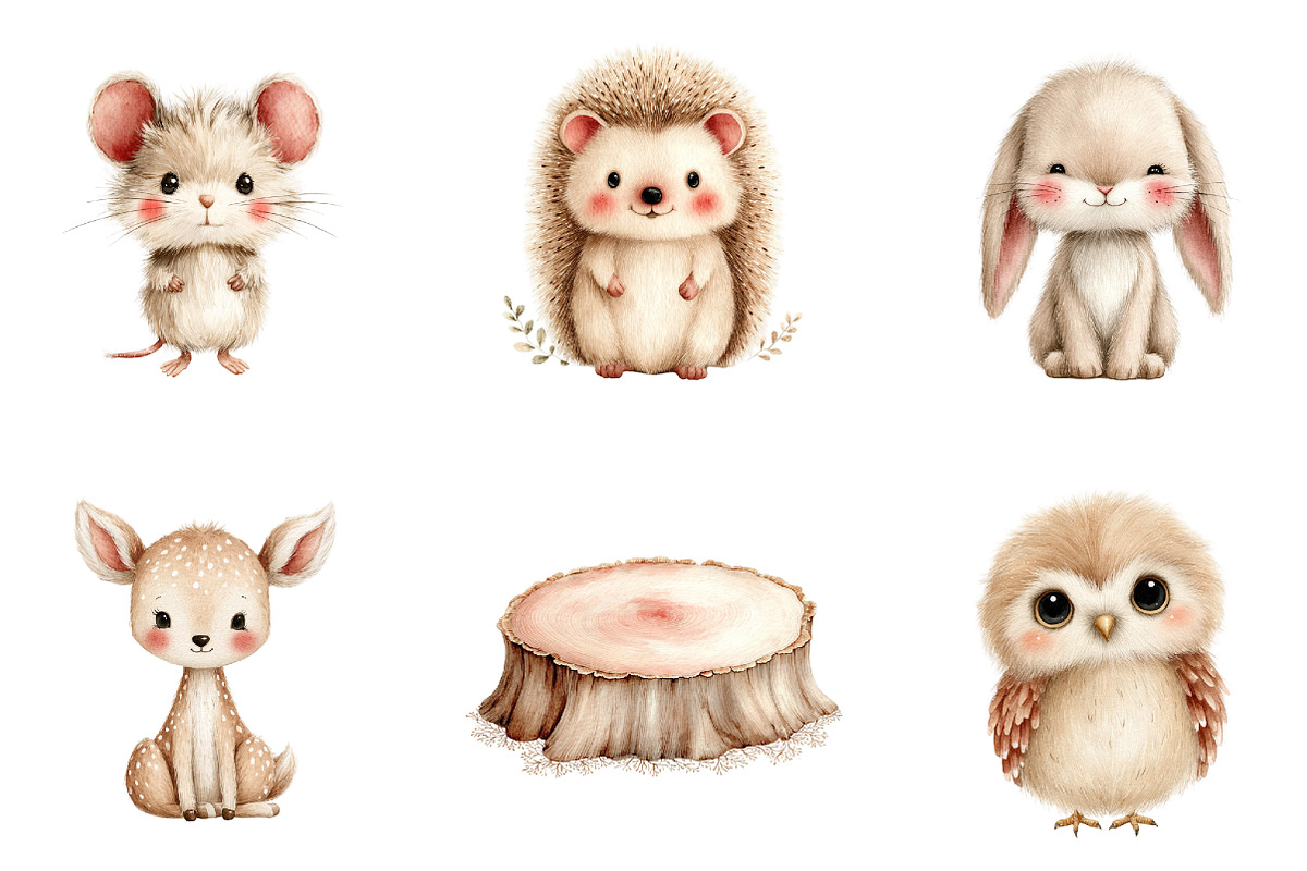 Watercolor Woodland Animals Clipart, an Illustration by Sublimation Artist (Photo 5 of 7)