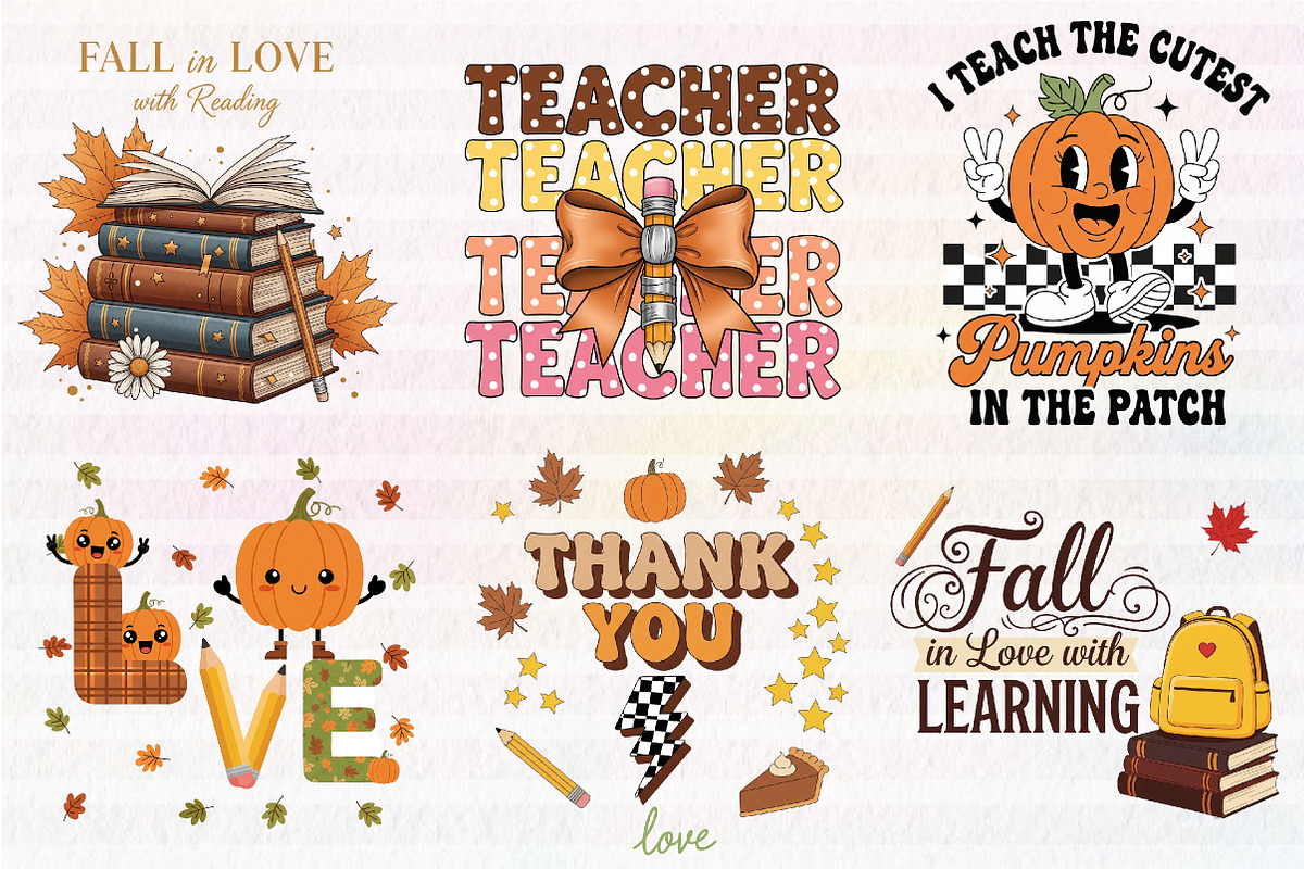Coquette Teacher Fall Bundle Sublima, an Illustration by CreationArt (Photo 3 of 5)
