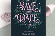 Wedding Save the Date Card Template, an Invitation Template by Aurelie Maron (Thumbnail 4 of 7)