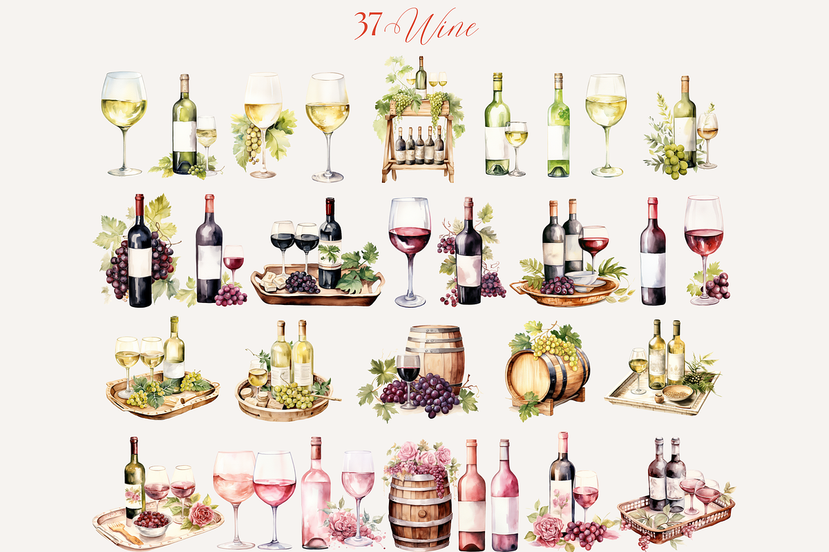 400 Cocktail Clipart, Wine, Beer, a Decorative Illustration by ClipArtCharm (Photo 5 of 6)