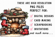 Christmas Fireplace Clipart, an Illustration by Libby Wishes (Thumbnail 7 of 9)