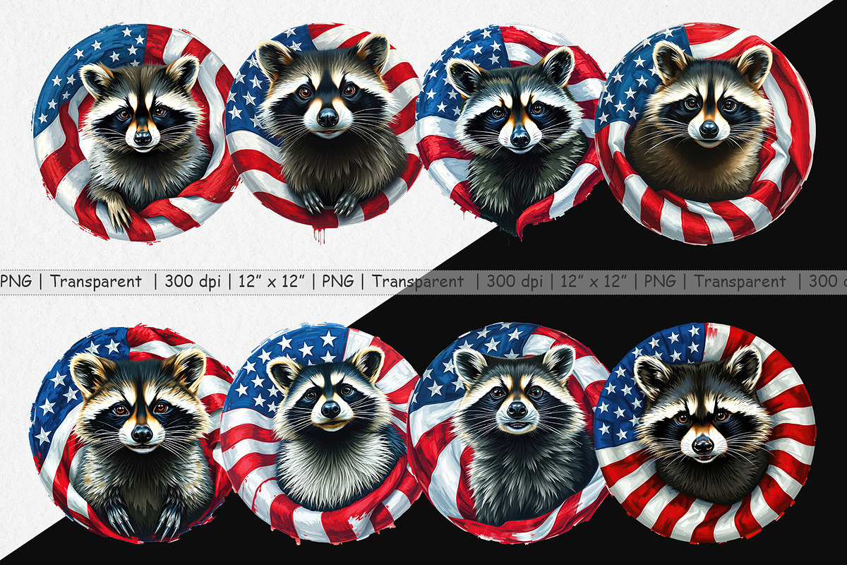 Raccoon 4th of July Clipart, a Graphic by Artnoy (Photo 2 of 5)