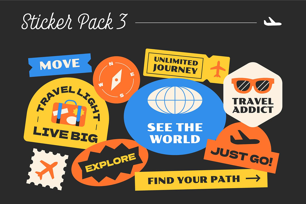 Travel Stickers Bundle, an Object Graphic by TSRY (Photo 2 of 5)