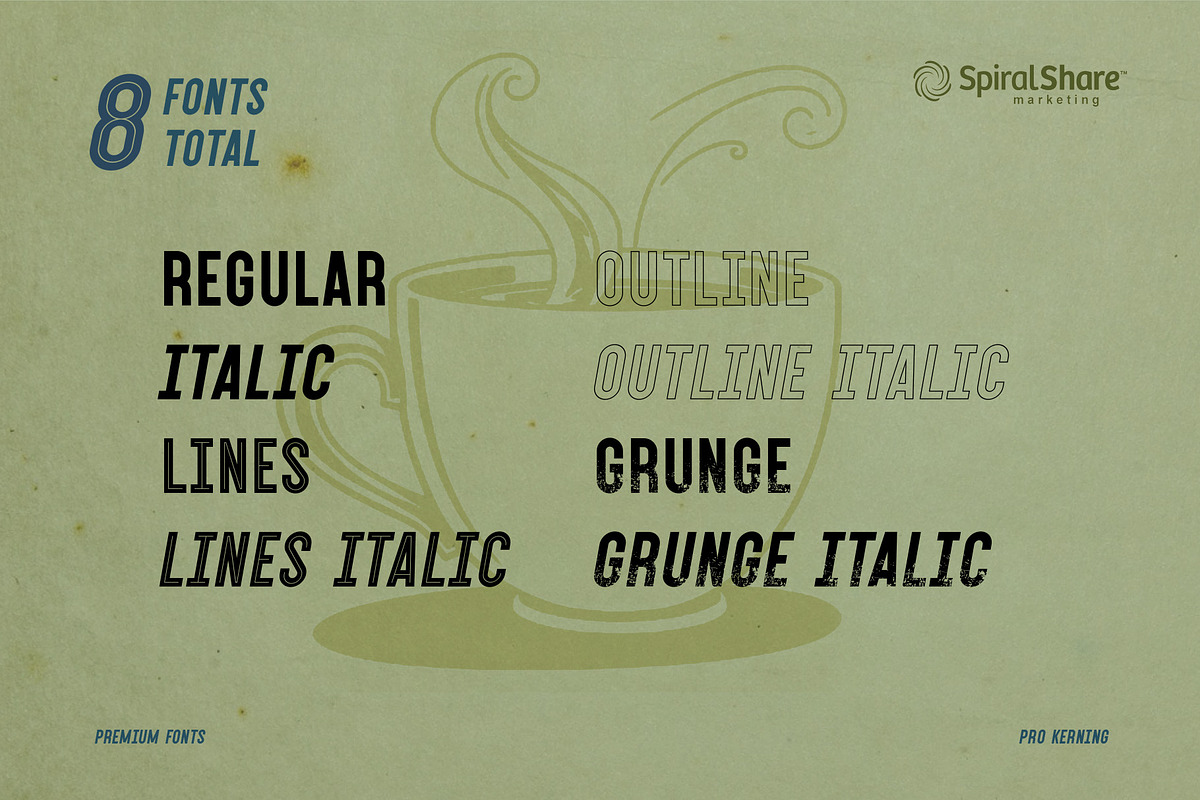 Dark Roast Vintage Modern Font, a Sans Serif Font by SpiralShare Digital (Photo 4 of 6)