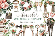 Wedding Watercolor Clipart, an Illustration by Libby Wishes (Thumbnail 1 of 5)