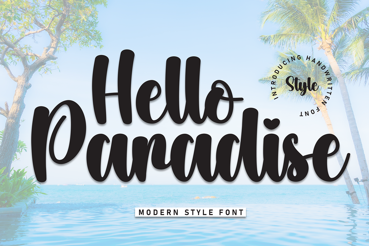Hello Paradise | Script Font, a Handwritten Font by Scratchones (Photo 1 of 8)
