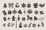 Linocut Christmas illustrations, a Seasonal Illustration by RaDavCrafts (Thumbnail 4 of 9)