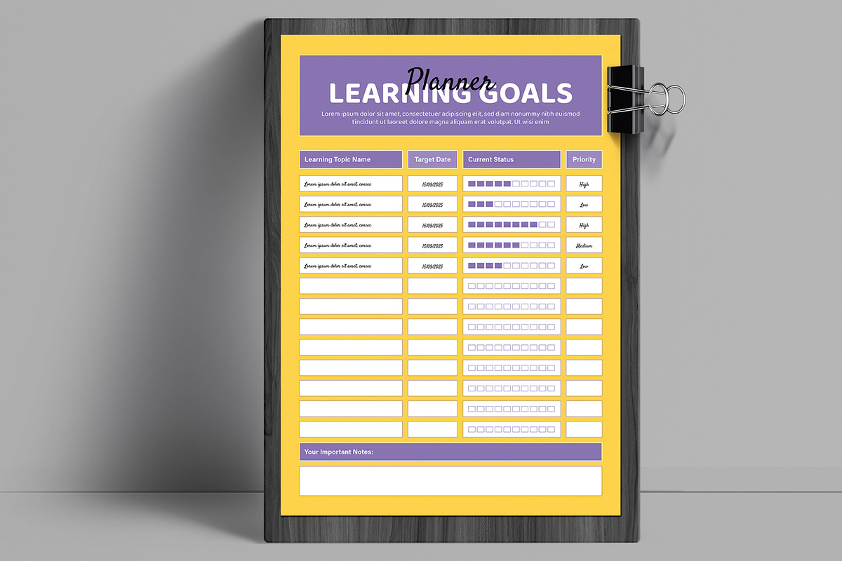 Learning Goals Educational Planner, a Stationery Template by ContestDesign (Photo 1 of 2)