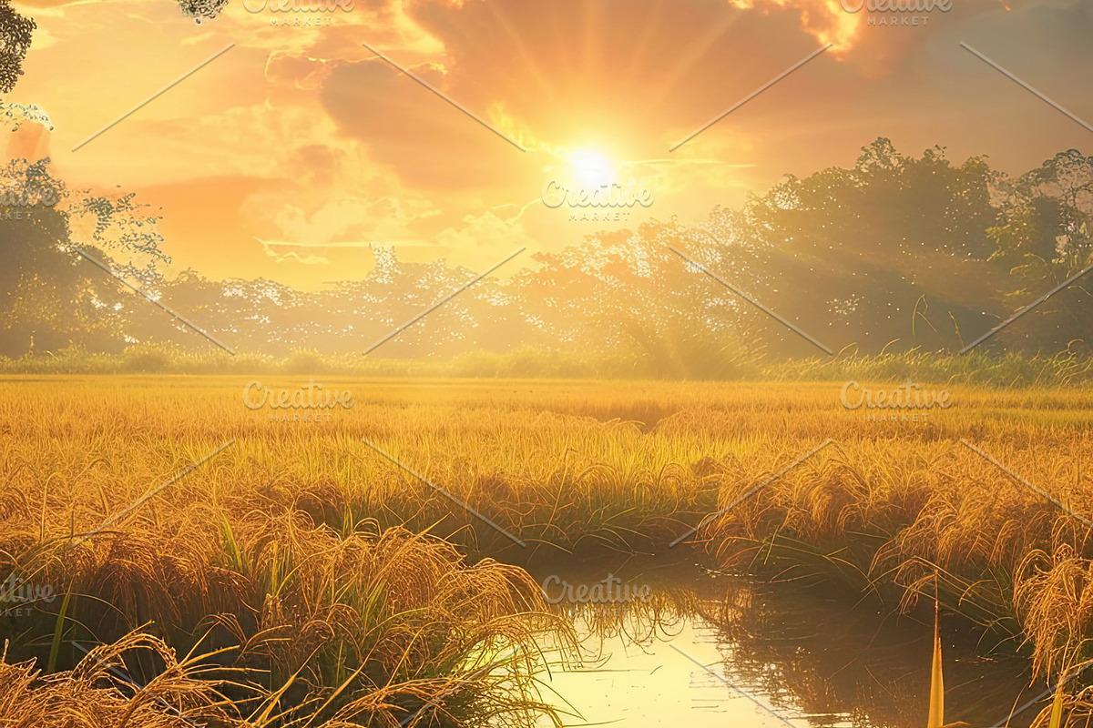 Golden Rice Field at Sunset, a Photo by LOGOCREATIVE (Photo 25 of 27)