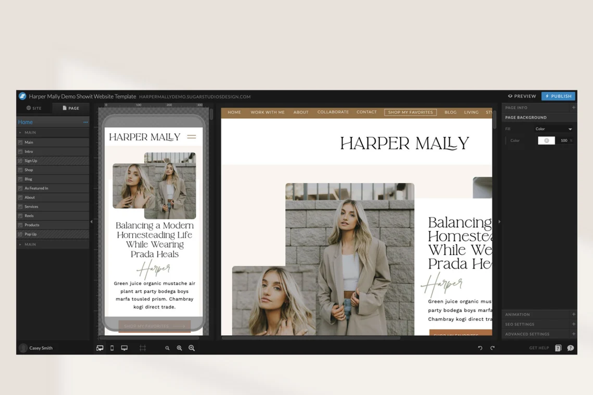Influencer Showit Website Template, a Websites & App Template by Sugar Studios (Photo 3 of 6)