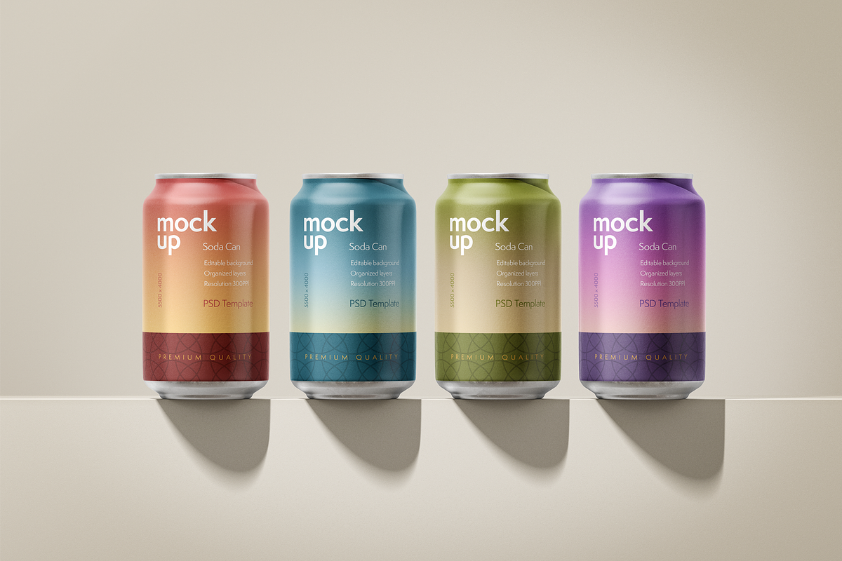 Soda Can Mockup, a Product Mockup by Xtrahive