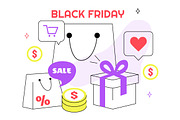 6 Black Friday Illustration, a Finance Illustration by denayunebgt (Thumbnail 3 of 3)
