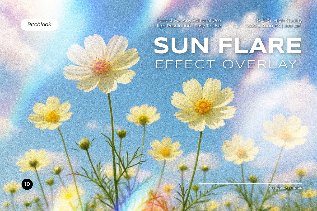 Sun Flare Effect Overlay, a Texture Graphic by Pitchlook.Studio