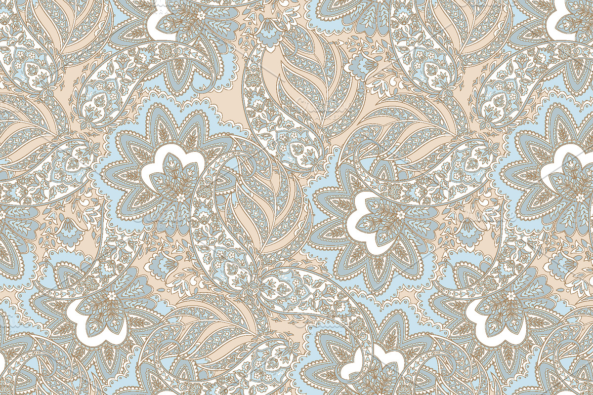 3 Floral paisley seamless wallpaper, a Wallpaper Graphic by antalogiya (Photo 6 of 8)
