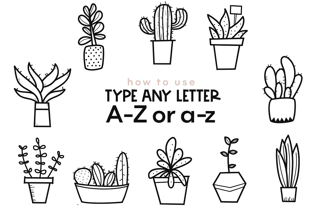 Fancactus - A Fun Doodle Font preview 2