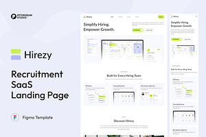 Recruitment SaaS Landing Page, an UI Kit Template by peterdraw