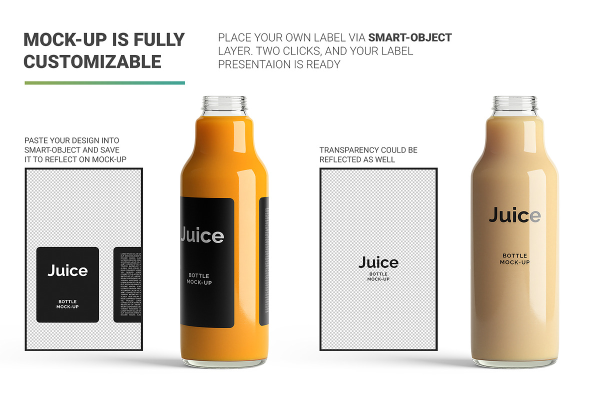 Juice Bottle Mock-Up, a Packaging Mockup by AY Mock-Ups (Photo 2 of 11)