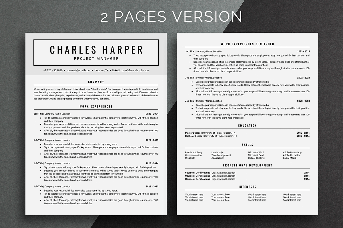 ATS Resume Template Google Docs, a Resume Template by bonadigitals (Photo 2 of 5)