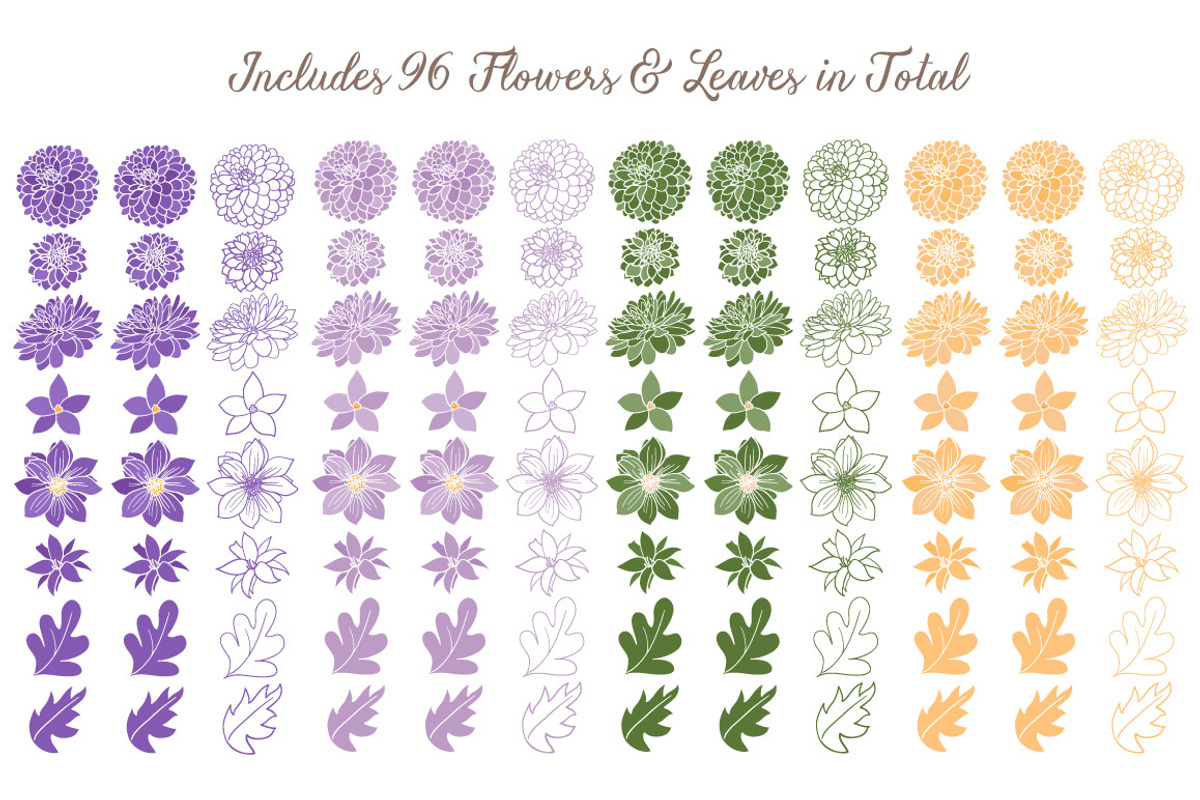 Purple Dahlia Clipart & Vectors, an Illustration by Amanda Ilkov (Photo 4 of 4)