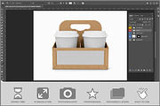 Coffee Cup Carrier Front PSD, a Cups & Container Mockup by Bruno's Shop (Thumbnail 2 of 3)