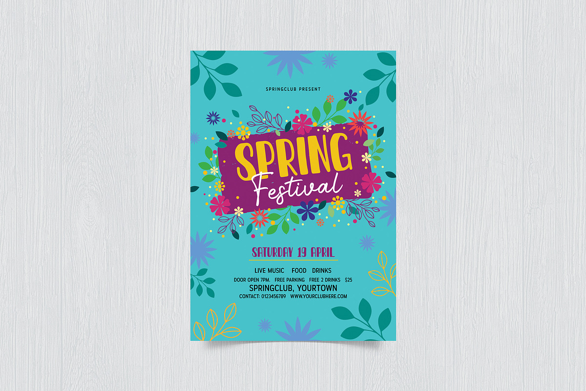 Spring Festival Flyer, a Print Template by DesignWorkz