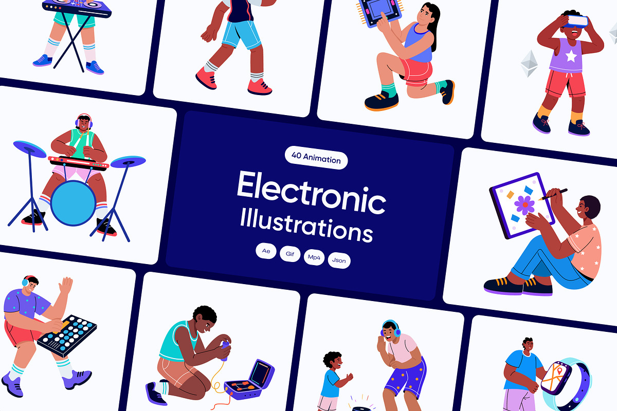 Animated Electronic Illustration Art, an Object Illustration by Creative Stall (Photo 1 of 4)